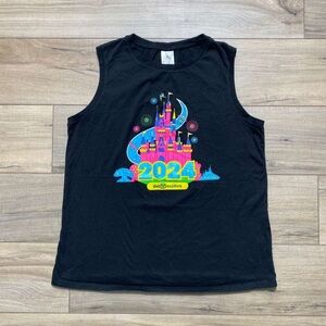 Disney Womens Walt Disney World‎ 2024 Magic Kingdom Castle Tank Top XL Black
